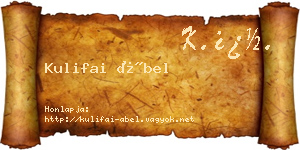 Kulifai Ábel névjegykártya