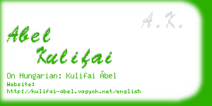 abel kulifai business card